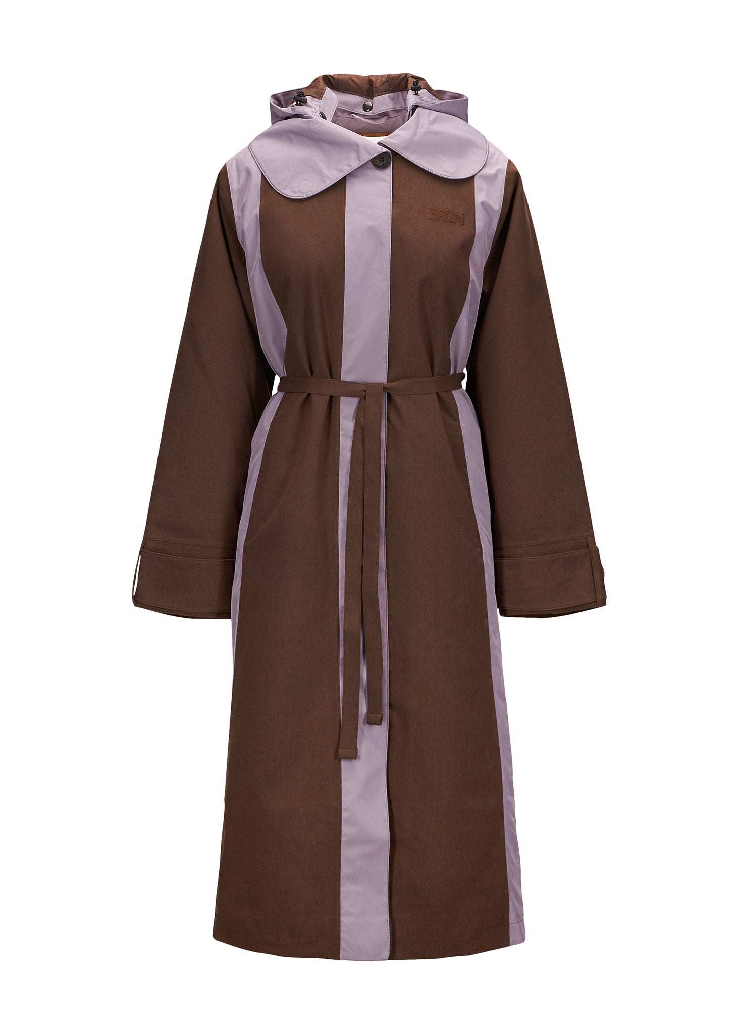 BRGN Cloudy contrast coat Coats 187 Chocolate Brown / 700 Lilac