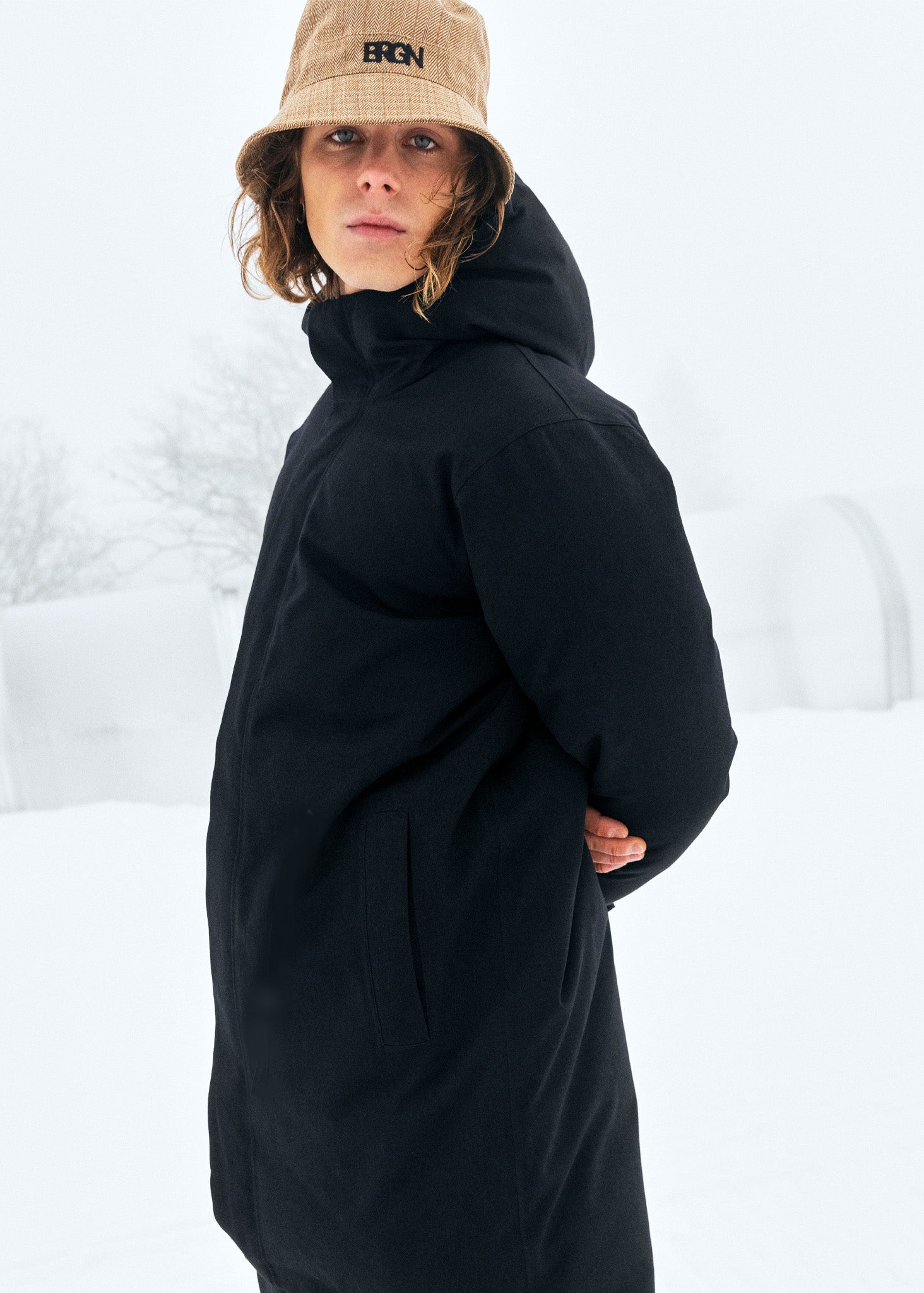 BRGN Mens Parka Coats 095 New Black