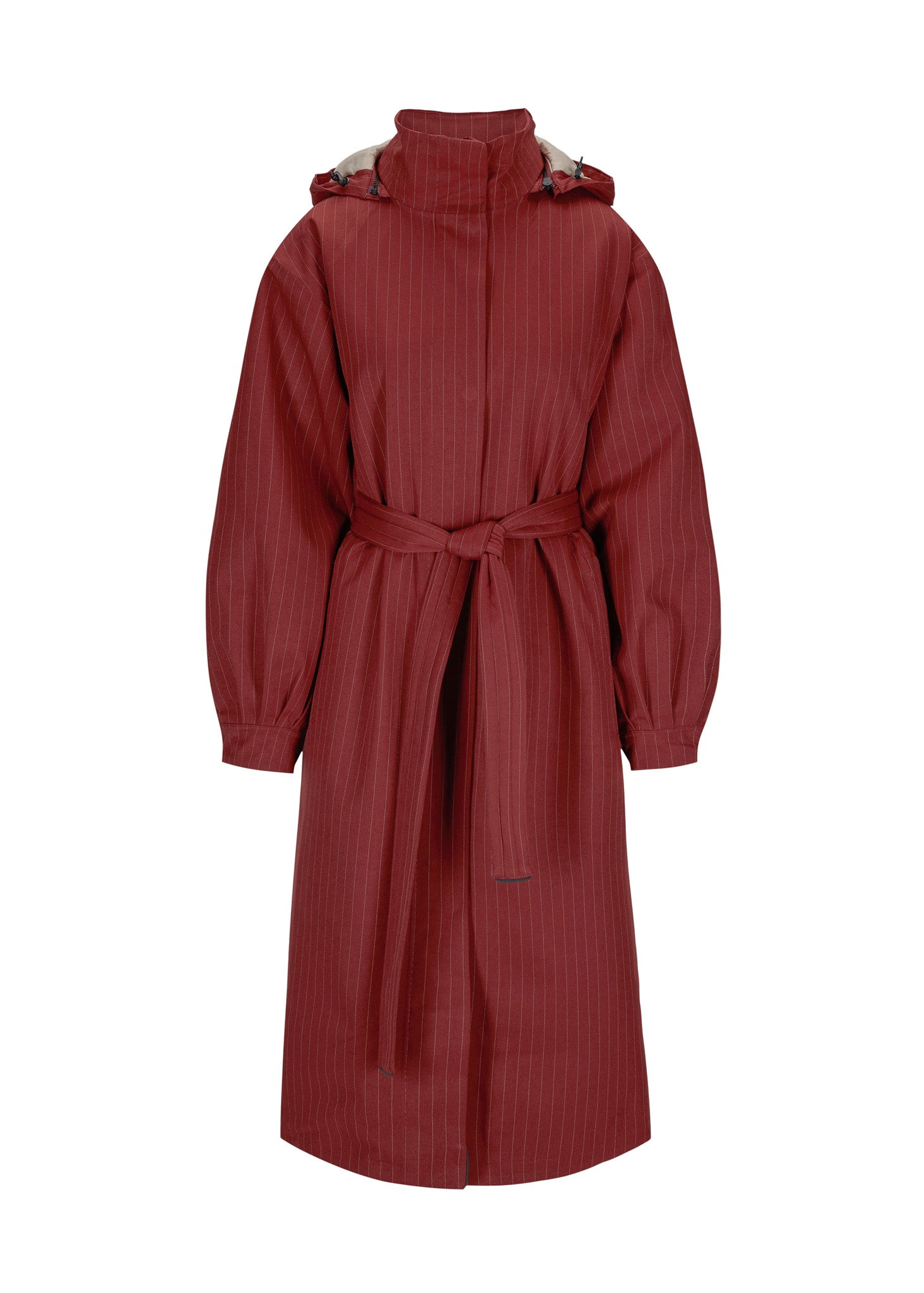 BRGN Rossby Maxi Coat Coats 471 Russet Pinstripe