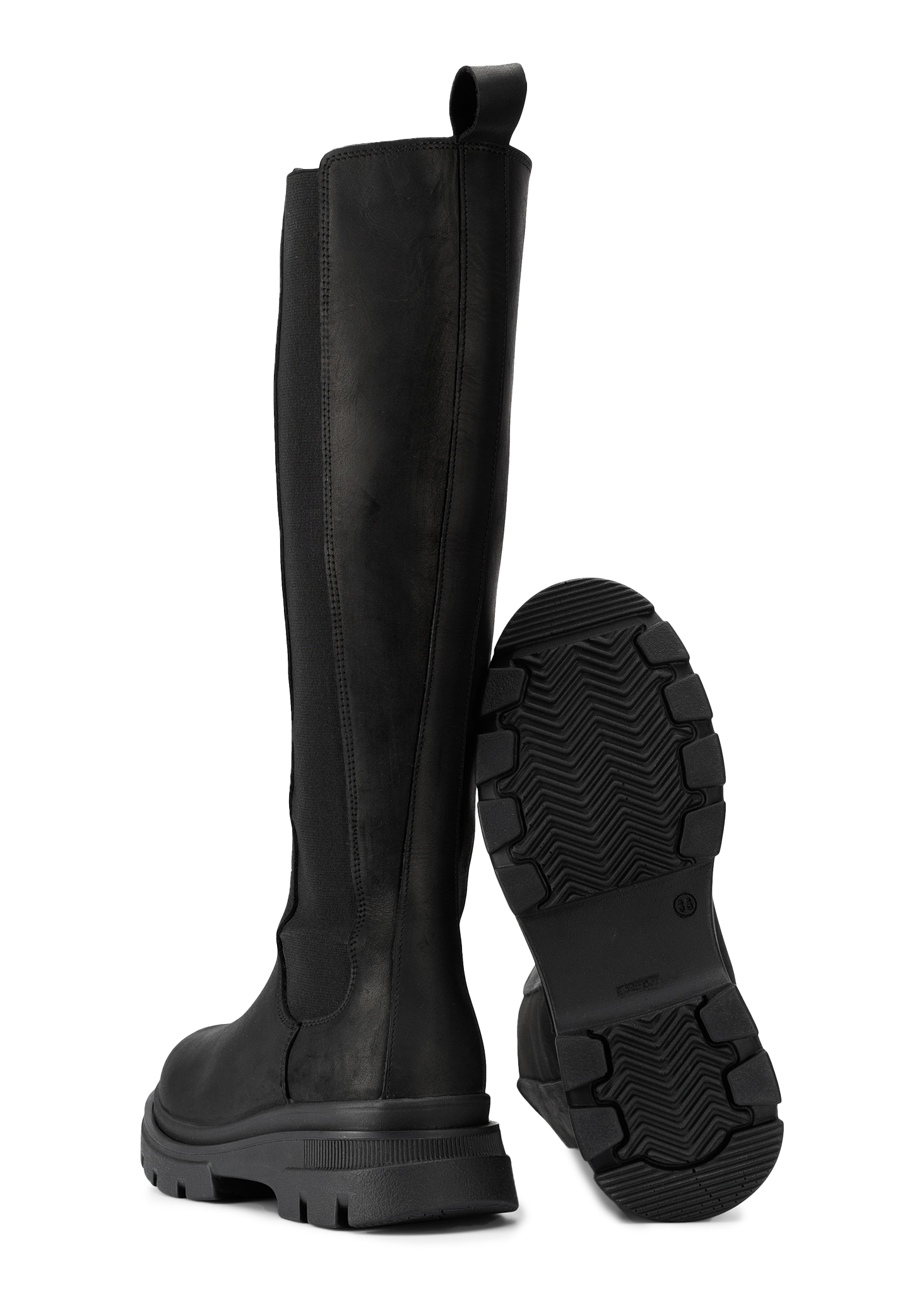 BRGN Slim High Boots Shoes 095 New Black